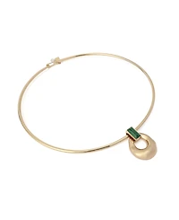 Robert Lee Morris Soho Malachite Molten Disc Pendant Wire Necklace