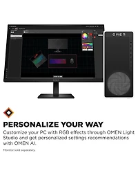 Hp Omen 16L TG03-0120 Gaming Desktop Computer, Intel Core Ultra 5 225F 3.3GHz, 16GB Ram, 1TB Ssd, Nvidia GeForce Rtx 5060 8GB, Windows 11 Home, Snow