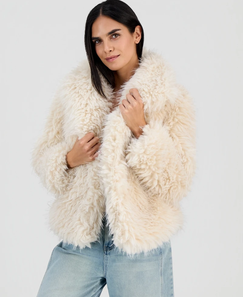 And Now This Petite Shaggy Faux-Fur Jacket, Macy's Exclusive