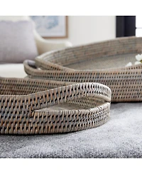 Burma Rattan Oval Serving Trays Set of 3