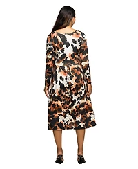 24seven Comfort Apparel Women's Maternity Long Sleeve Midi Dress
