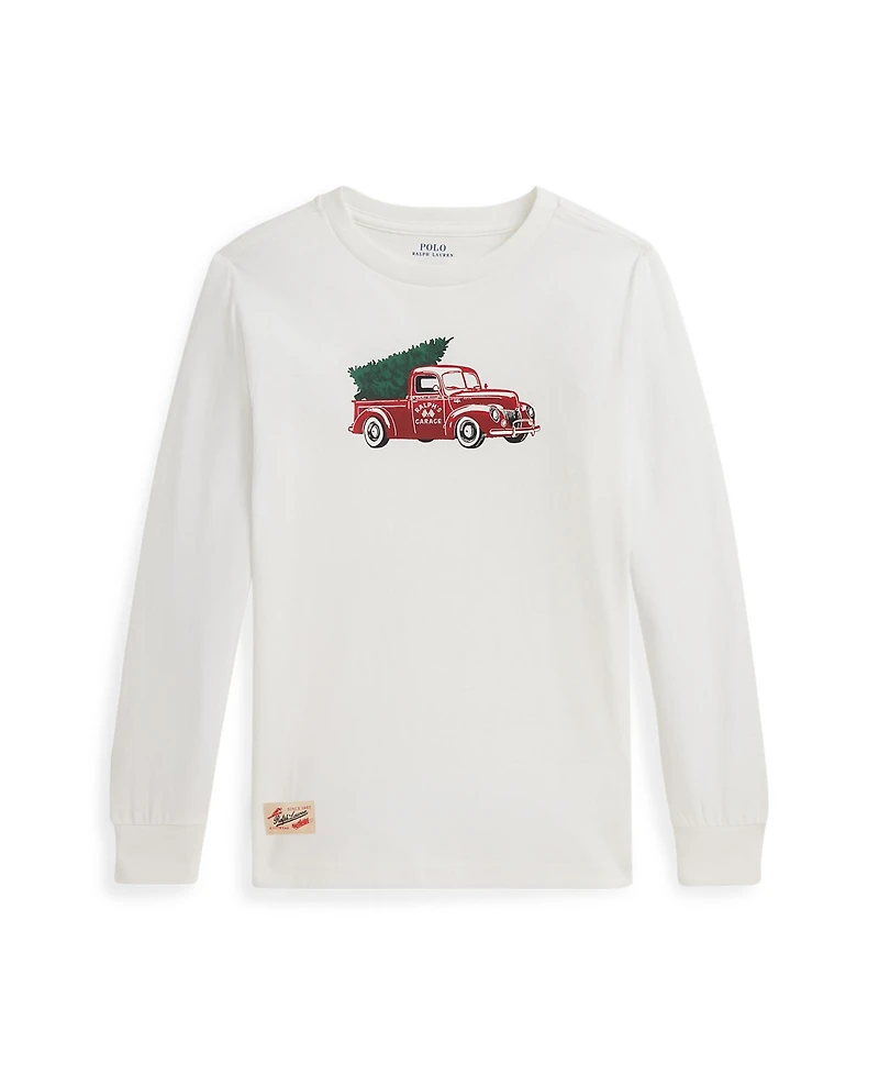 Polo Ralph Lauren Boys Truck-Print Cotton Long-Sleeve Tee