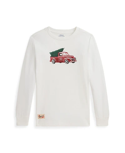 Polo Ralph Lauren Boys Truck-Print Cotton Long-Sleeve Tee