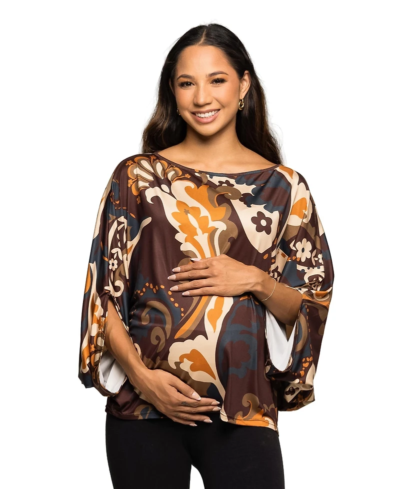 24seven Comfort Apparel Women's Maternity Dolman Sleeve Top