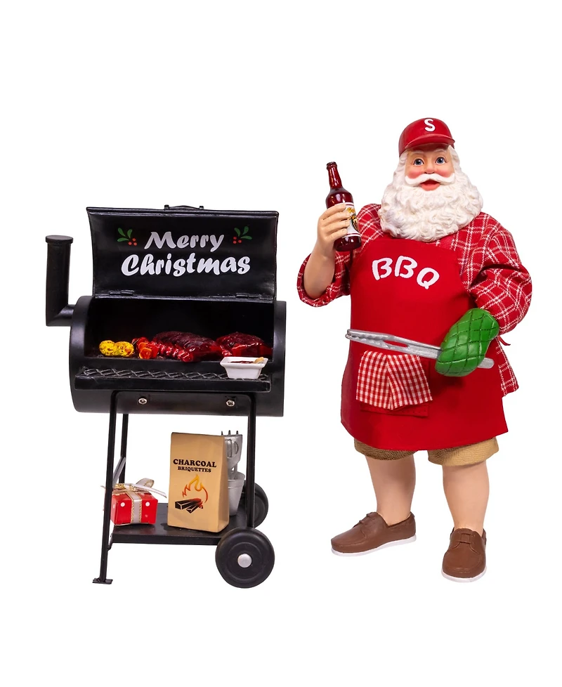 Kurt Adler 10.75-Inch Barbecue Grill Santa