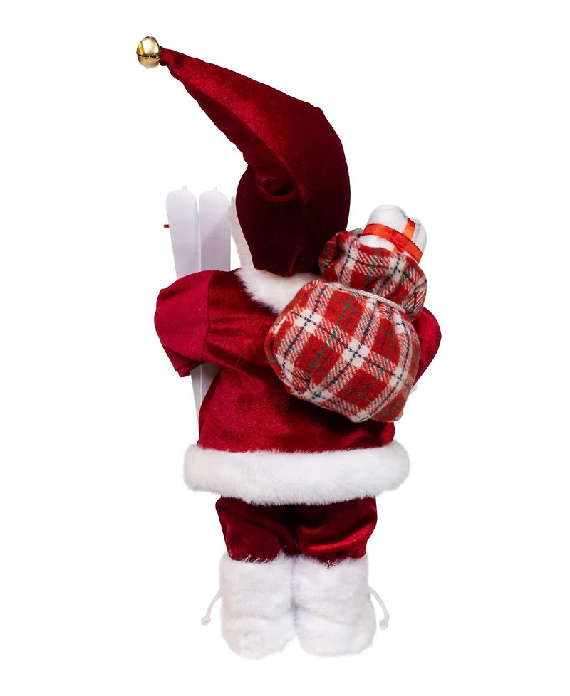 Kurt Adler 12-Inch Standing Christmas Santa with Skis
