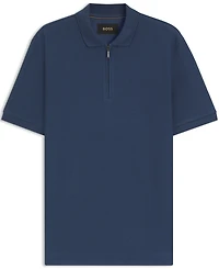 Boss by Hugo Boss Men's Zip Placket Structured-Cotton Polo Shirt