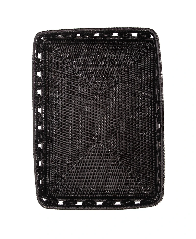 Artifacts Rattan Inna Design Rectangular Tray With Glass Insert