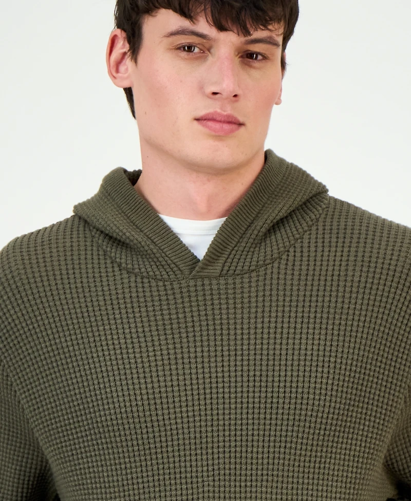 Sun + Stone Men's Waffle-Knit Pullover Hoodie, Exclusively at Macy's