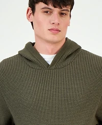 Sun + Stone Men's Waffle-Knit Pullover Hoodie, Exclusively at Macy's