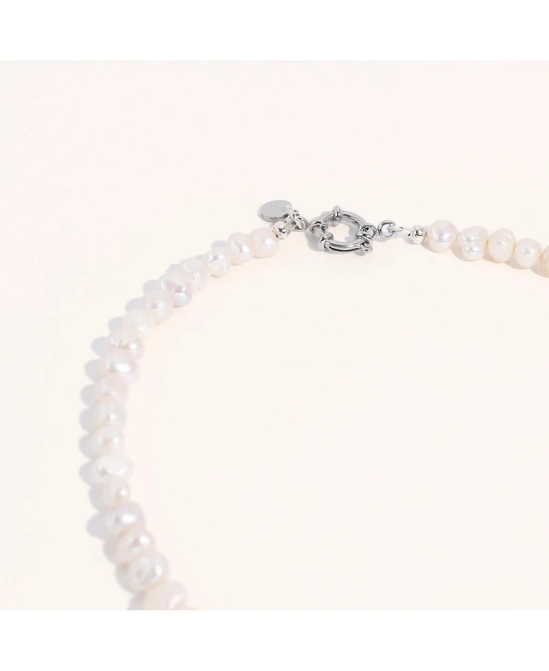 18K Silver Plated Freshwater Pearls Necklace For Bride