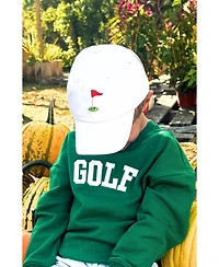 Bits & Bows Boys Boys Golf Flag Baseball Hat in White