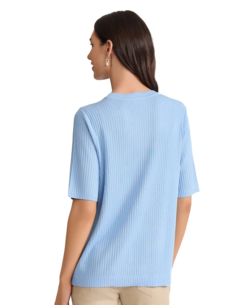 Jones New York Women's Sutton Crew Neck T-Shirt Sweater