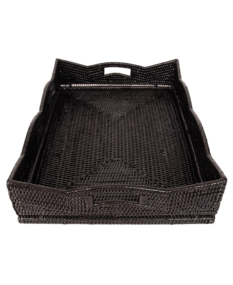 Artifacts Rattan Scallop Collection Rectangular Tray