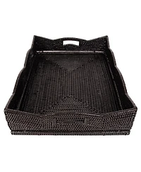 Artifacts Rattan Scallop Collection Rectangular Tray