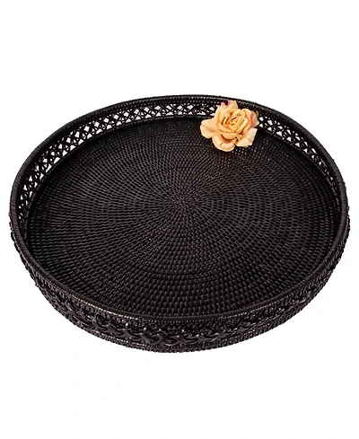 Artifacts Trading Company Rattan Seca Design Round Tray 19"