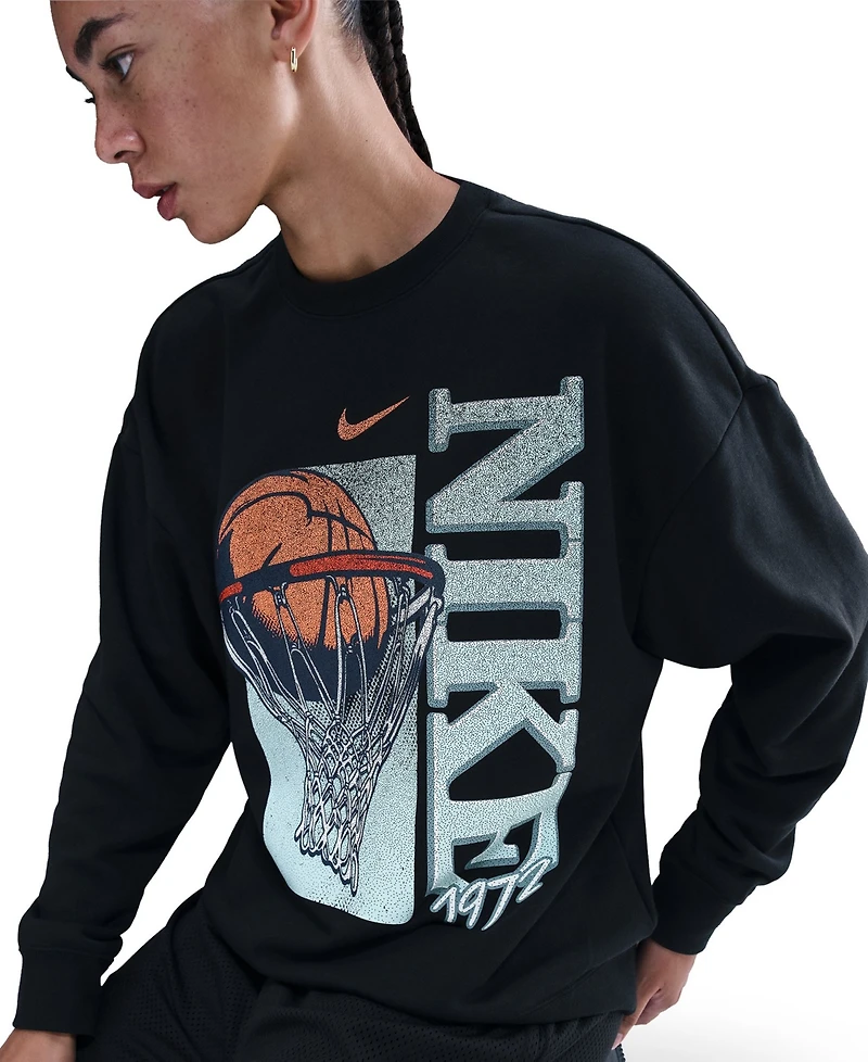 Nike Women's Fleece Loose Fit Crew Neck T-Shirt