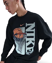 Nike Women's Fleece Loose Fit Crew Neck T-Shirt