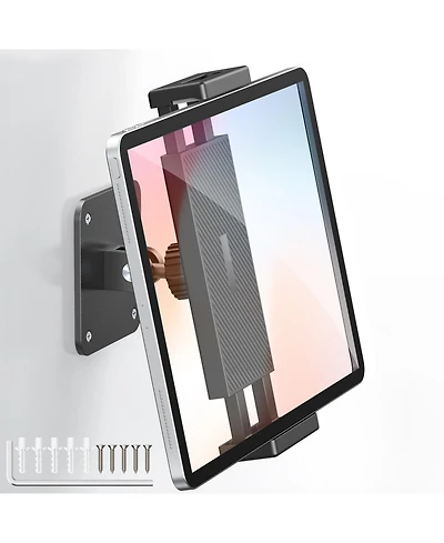 Urmust Tablet Wall Mount Holder, 360° Adjustable, for 4.7-13" Devices, Aluminum Wall Phone Holder, ipad Wall Mount for Home Office & Public