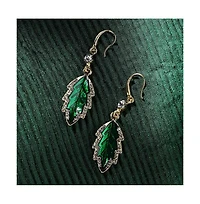 Sohi Women's Blue Leaflet Drop Earrings