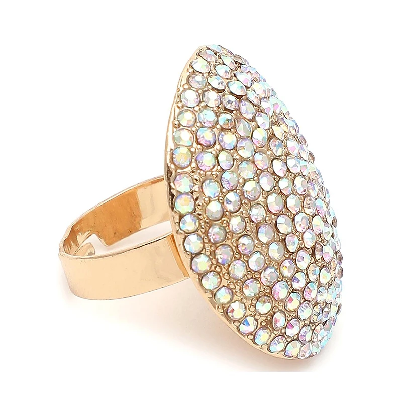 Sohi Women's Gold Plated Designer Stone Ring