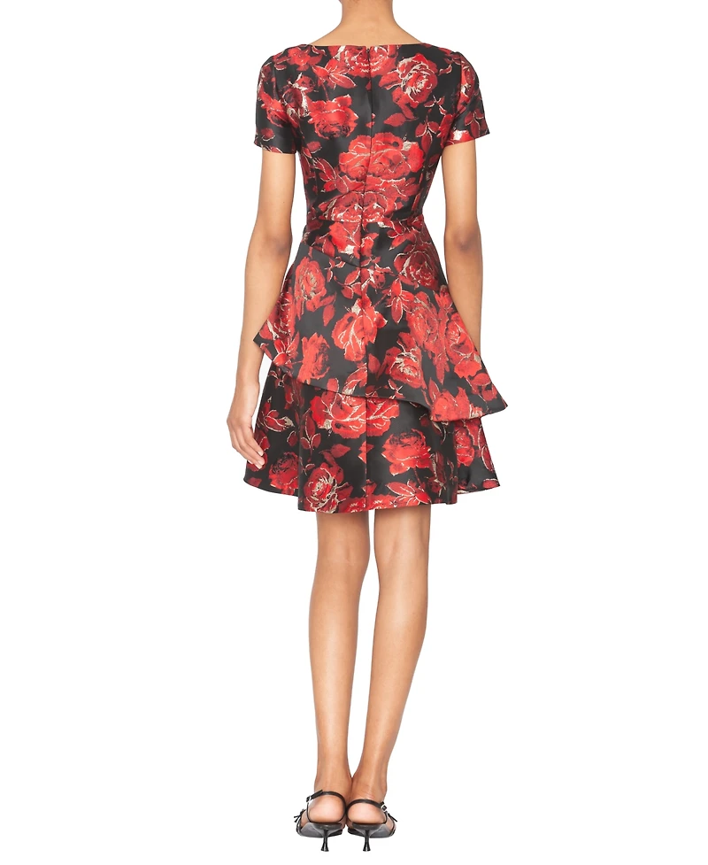 White Tie by Shani Women's Boat Neck Tiered Dress