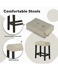 Boyel Living 3-Piece Bar Table and Chairs Set Tall Dining Table with Upholstered Bar Stool for Living Room Kitchen