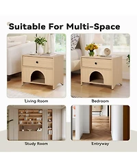 Storage Cabinet with Drawer Pet-Friendly Storage Side Table with Storage for Living Room Bedroom