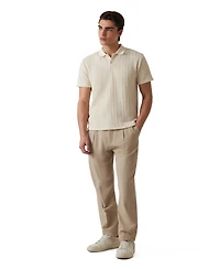 Guess Men's Olin Short Sleeve Textured Knit Polo Sweater