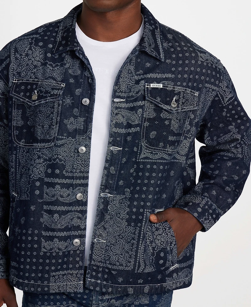 Guess Men's Billy Long Sleeve Front Button Jacket