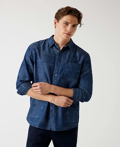 Guess Men's Bandana Long Sleeve Overshirt
