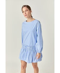 English Factory Women's Stripe ballon Mini Dress
