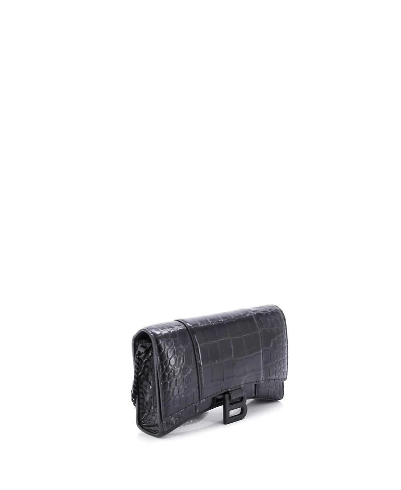 Pre-Owned Balenciaga Hourglass Chain Wallet Embossed Leather