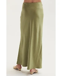 Crescent Women's Gabrielle Crushed Satin Maxi Skirt
