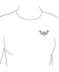 Bling Jewelry Set of 2 Large Celestial Rock Star Crystal Stars Brooch Pin Silver Gold Plated