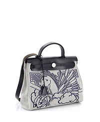 Pre-Owned Hermes 31 Herbag Zip Pegase Pop Toile and Leather