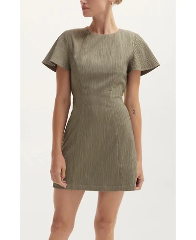 Crescent Women's Celene Textured Back Cut Out Mini Dress