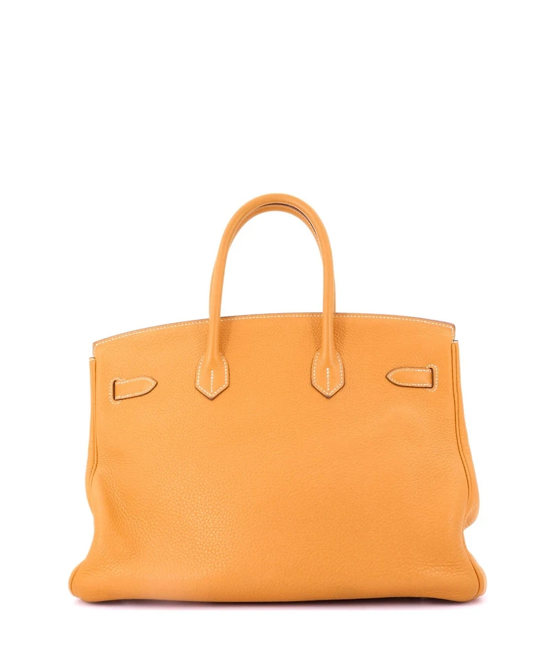 Pre-Owned HERMA‰S Birkin 35 Handbag Yellow Togo with Palladium Hardware
