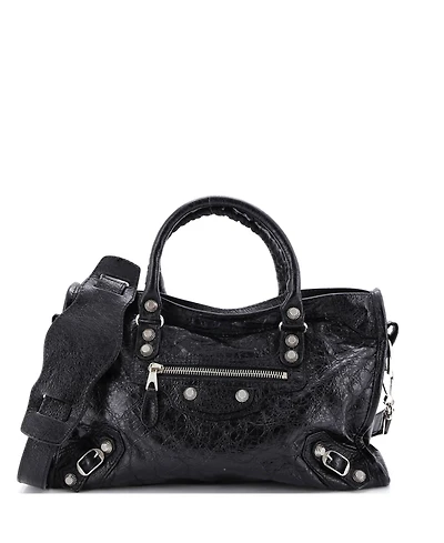 Pre-Owned Balenciaga Mini Logo Strap City Classic Studs Bag Leather