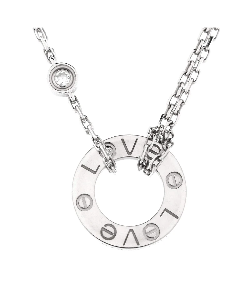 Pre-Owned Cartier 2 Diamonds Love Pendant Necklace