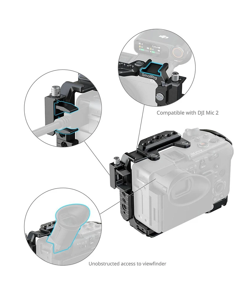 SmallRig Full Camera Cage Kit with Rotating Top Handle for Sony FX2, Black