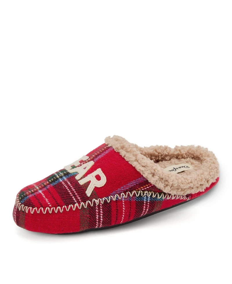 Dearfoams Women's Mama Bear Plaid Clog Slipper