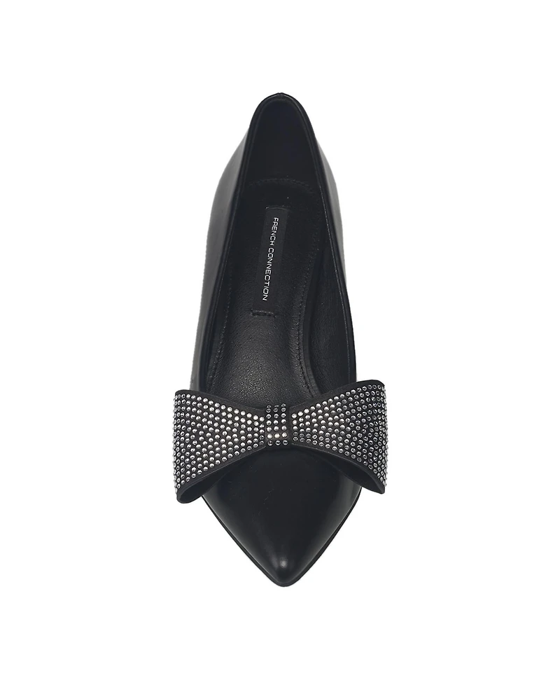 French Connection Albania Bling Bow Kitten Heel