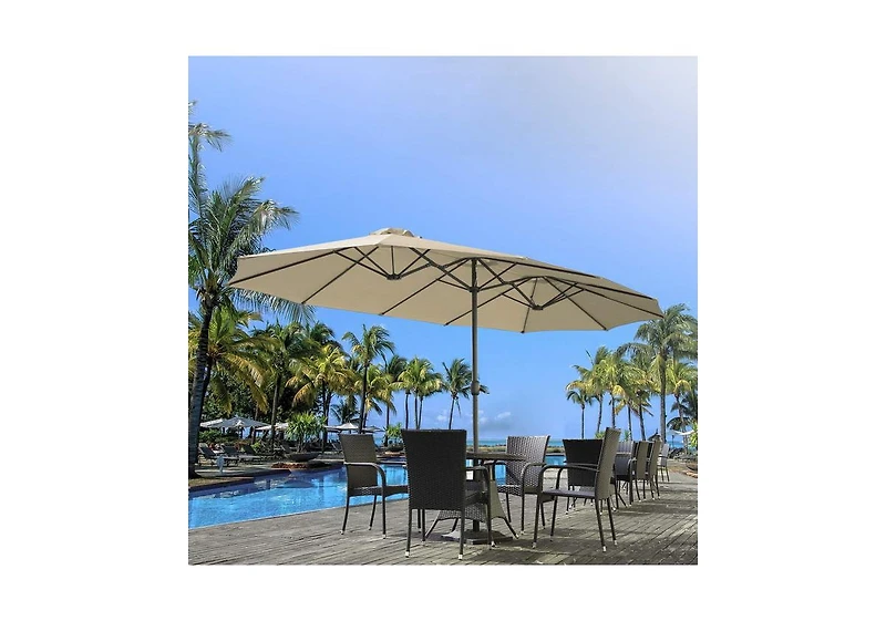 Aecojoy 15x9ft Double-Sided Patio Umbrella