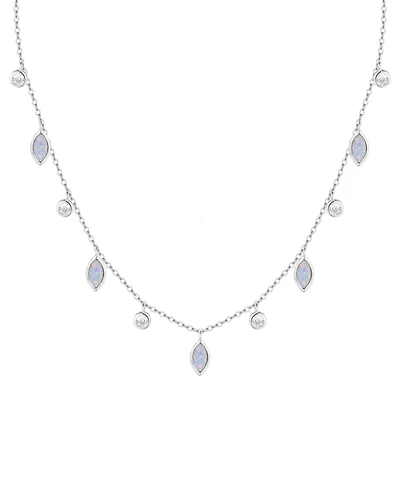 Kamaria Drops of Spring Necklace with Lab-Grown Opal Sterling Silver