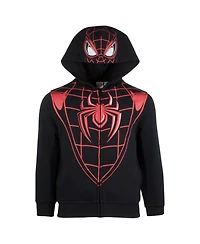Miles Morales Big Boys Spider-Man Zip Up Cosplay Sweatshirt Hoodie