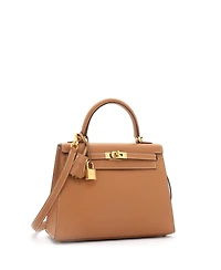 Pre-Owned HERMA‰S Kelly 25 Handbag Brown Epsom with Gold Hardware