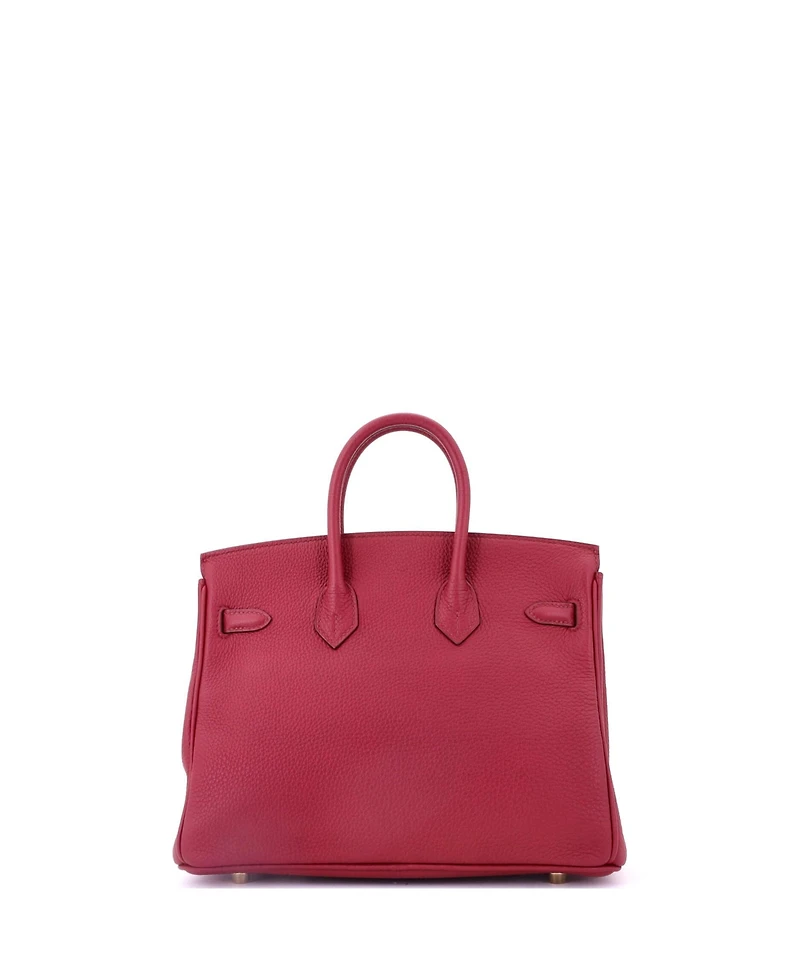 Pre-Owned HERMA‰S Birkin 25 Handbag Red Togo with Gold Hardware