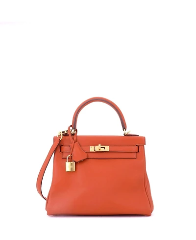 Pre-Owned Hermes Kelly 25 Handbag Swift with Gold Hardware