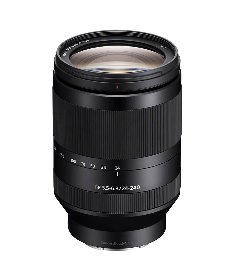 Sony Fe 24-240mm f/3.5-6.3 Oss Lens for Sony E, Bundle with Slik U8800L 3-Section Aluminum Tripod with Hybrid 3-Way Pan Head, Cleaning Kit, Cleaning